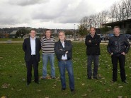 Les organisateurs du Comptoir avec, de gauche à droite: Eric Morleo, Jacques Corbaz, Giuseppe Alfonzo, Pierre Gasser et Pierre Dumartheray. © Jean-Noël Pazzi