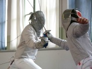 L’Yverdonnois Darryl Meylan (de face), plus jeunes que ses adversaires, au duel. Il terminera 16e, après avoir battu un cadet. © Muriel Antille