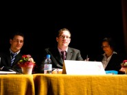 Le comité (ici Christophe Gatabin, Olivier Bolomey et Géraldine Gaudard) avait de bonnes nouvelles à donner aux Jeunesses du Nord! © Muriel Antille