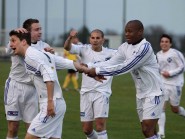 Ignazio Cocchiere, Anthony Ciavardini, Jean-Michel Rodriguez, Nouhoun Diallo et Mikael Cardoso (ici face à Malley) avaient le sourire samedi! © Muriel Antille