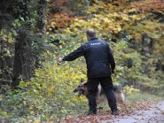 Eric Geiser et Nai-Ko, à l’oeuvre lors de l’épreuve de la quête en forêt. Ils reçoivent ensuite leur note par leur juge du jour, Pascal Montavon, policier jurassien. © Nadine Jacquet Eric Geiser et Nai-Ko, à l’oeuvre lors de l’épreuve de la quête en forêt. Ils reçoivent ensuite leur note par leur juge du jour, Pascal Montavon, policier jurassien. © Nadine Jacquet
