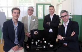Loïc Reffet, Oscar Hernan, Xavier Perrenoud et Alexandre Hernan (de g. à dr.) veulent insuffler «fraîcheur et renouveau» dans l’univers horloger. © Pillonel