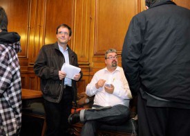 Stéphane Balet et son président de parti, Pierre Dessemontet, encore sonnés. © Nadine Jacquet