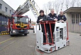 Valérie Jaggi Wepf, présidente du comité de direction du SDIS Nord vaudois, Eric Stauffer, commandant du SDIS Nord vaudois, et le colonel François Iff, inspecteur cantonal défense incendie et secours. © Michel Duperrex