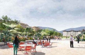 Le projet gagnant de réaménagement de la place yverdonnoise a été présenté hier. DR