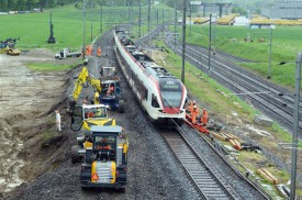 Les trains peuvent à nouveau circuler sur la ligne Yverdon-Lausanne, depuis lundi matin à 4 heures. © Michel Duvoisin