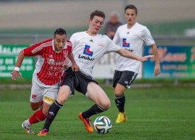 Marco Malgioglio (à g.), l’auteur du 1-0 contre Naters. © Champi