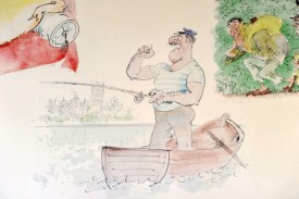A l’image du défunt Jacques Chessex, ce pêcheur s’insurge contre la bétonisation galopante de son environnement. Illustrations d’André Paul