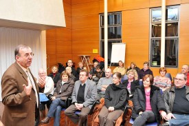 Bernard Michoud lors de l’accueil des nouveaux citoyens en février.