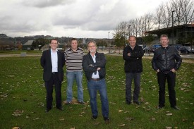 Les organisateurs du Comptoir avec, de gauche à droite: Eric Morleo, Jacques Corbaz, Giuseppe Alfonzo, Pierre Gasser et Pierre Dumartheray.