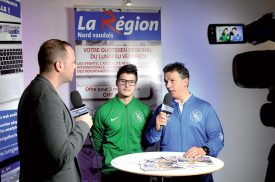 Chaque soir, La Région Nord vaudois, interviewe un invité sur l’actualité. Première avec Florian Gudit (joueur) et Philippe Demarque (entraîneur), d’Yverdon Sport. ©Michel Duperrex