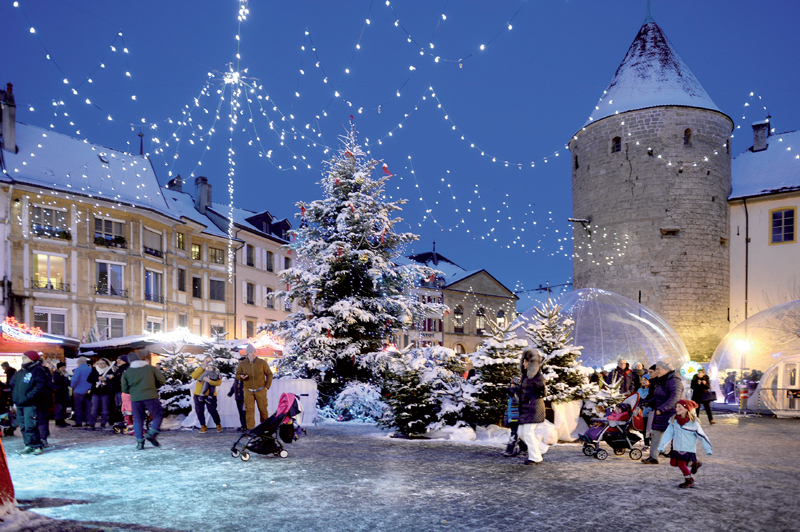150 sapins et une forêt enchantée pour les petits au centre-ville d’Yverdon pour Noël