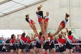 Les Amis-Gymnastes d’Yverdon, au sol, aux Championnats de Suisse 2014. © Piot -a