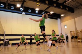 Sandy Fragnière à l'attaque.