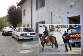 En proie à une grande agitation ces derniers jours, le fauteur de troubles a brisé la vitre de la voiture blanche ci-dessus. Ces cavaliers en balade du côté d’Ependes, dimanche matin, ont eu la surprise de se retrouver nez à nez avec le DARD. © Michel Duperrex