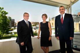 Olivier Kernen, président de Grand Hôtel des Bains S.A., avec Nadine et Peter Traber, respectivement directrice marketing et directeur. © Nadine Jacquet