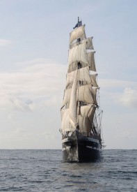 Le Belem... majestueux, avec ses 1200m2 de toile. © Christiane Baudraz