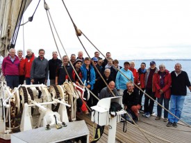 Les 25 «stagiaires» de la Matelote et du Cercle de la voile de Grandson qui ont pris la mer. © Christiane Baudraz