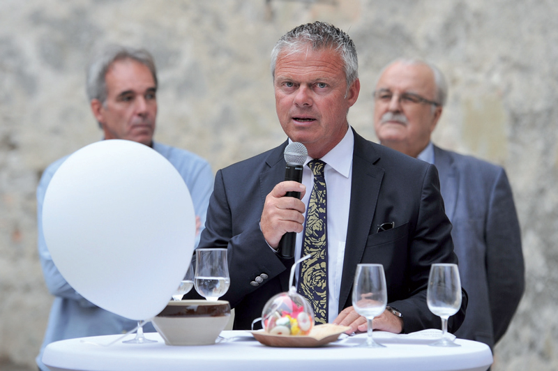 Jean-Daniel Carrard, syndic d’Yverdon-les-Bains, a dit son plaisir à voir évoluer une presse indépendante. ©Carole Alkabes