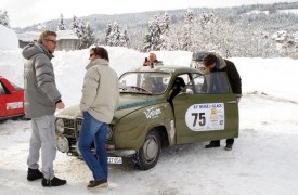 Denis Borgniart est grand! Nathalie Golaz a pu s’en rendre compte dans la neige de la région de Pontarlier. DR