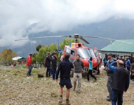 Après le séisme du 25 avril, le jeune Nord-Vaudois, qui effectuait un trek autour de l’Everest, a été coupé du monde durant six jours, avant de pouvoir être évacué par hélicoptère. DR