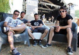 Cédric Vuilleumier, Stéphane Benoit, Arnaud Pisu et Loïs Alvarino (de g. à dr.) se sont emparés de la grande scène, samedi après-midi. © Muriel Aubert/Lionel Pittet/Michel Duvoisin