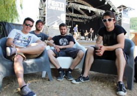 Cédric Vuilleumier, Stéphane Benoit, Arnaud Pisu et Loïs Alvarino (de g. à dr.) se sont emparés de la grande scène, samedi après-midi. © Muriel Aubert/Lionel Pittet/Michel Duvoisin