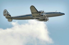 Un Lockheed Super Constellation est venu survoler à plusieurs reprise la Fête de l’Air. Cet engin volant construit entre 1943 et 1958, est souvent considéré comme le plus bel avion jamais fabriqué. © Michel Duperrex