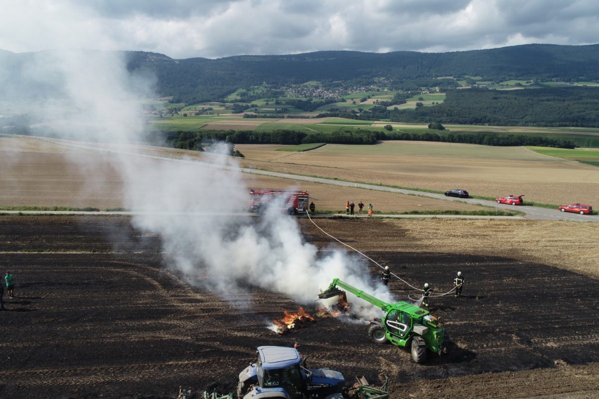 Le feu au champ, entre Grandson et Fiez