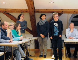 Les jeunes de l’EJED lors de la présentation de leur projet. © Pierre Blanchard