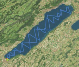 Le relevé GPS de son parcours, témoin de son exploit. 