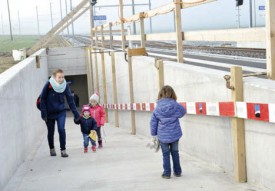 Le passage sous-voies, réalisé pour faciliter l’accès aux quais, notamment à l’intention des personnes à mobilité réduite. © Michel Duperrex