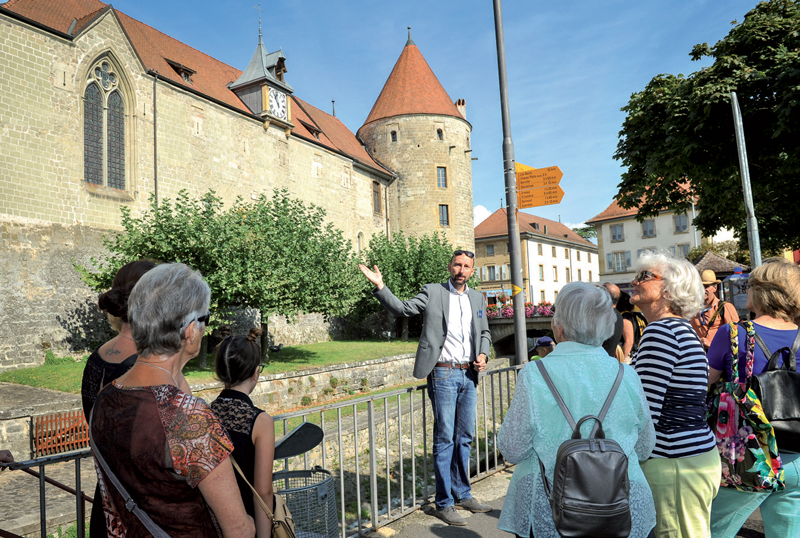 Christian Schulé a proposé une passionnante visite d’Yverdon-les-Bains. ©Carole Alkabes