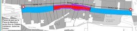La découpe de la Grand-Rue, qui sera accessible aux piétons, en trois secteurs. C’est celui du centre qui sera en travaux le premier.