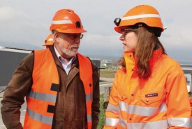 Claude Lebet, municipal de Chavornay, et Alba Torres, cheffe de projet. © Juillerat