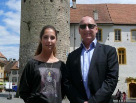 Debora Martinez et le responsable du Rotary Youth Exchange d’Yverdon, François Gillet.