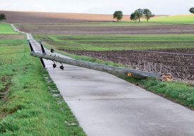 A Baulmes, plusieurs poteaux électriques ont été endommagés. ©Christelle Maillard