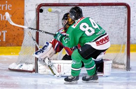 En pleine toile! Le penalty du 3-3 signé Gregory Smith était imparable pour Lissenheim. © Champi