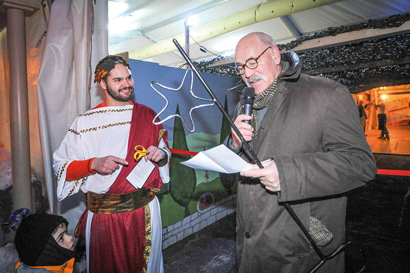 Le président du Carnaval, Alexandre Tinguely, et le syndic Franklin Thévenaz. © Carole Alkabes