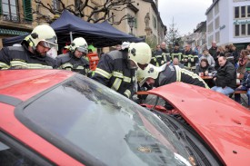 Démonstration d’une désincarcération par les sapeurs-pompiers d’Orbe. ©Michel Duperrex 