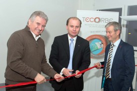 Couper de ruban: Claude Recordon, syndic d’Orbe, Philippe Leuba, conseiller d’Etat, et Maurice Jutz, président de l’Association TecOrbe (de g. à dr.) © Blanchard