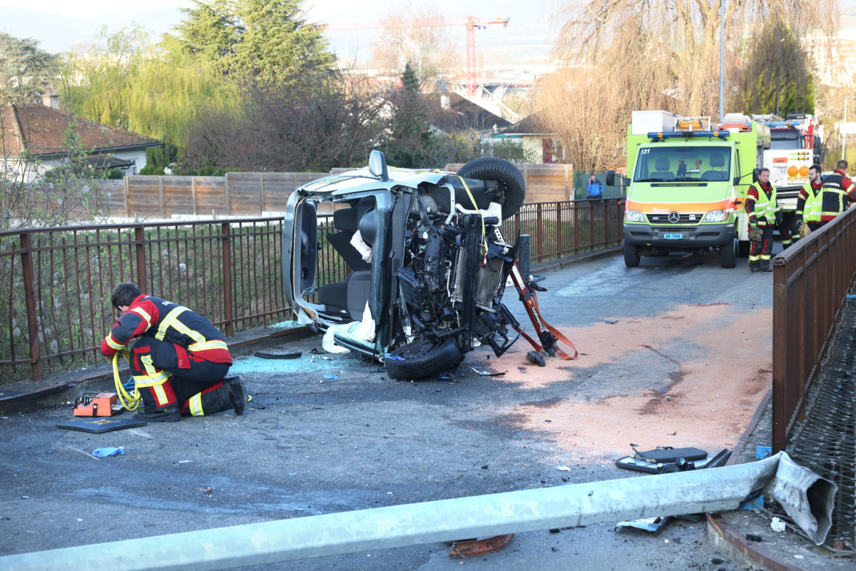 Accident sur le pont du chemin de Floreyres