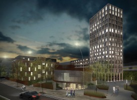 Deux immeubles, une tour de 52 mètres et une surface commerciale devraient remplacer le centre collecteur. © Dolci architectes