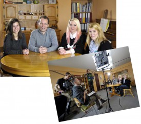 Famille Baselgia (Champagne) Laurie (16 ans), Marcel (51 ans), Sandrine (21 ans) et Marielle (23 ans) ont reçu la visite de la RTS.