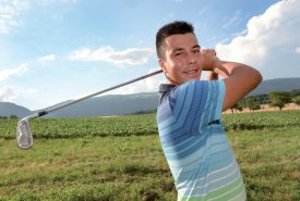 Nicolas Becholey a connu une bonne phase durant la fin de l’été, qui lui a permis de se hisser parmi les meilleurs jeunes golfeurs romands. ©Duperrex-a