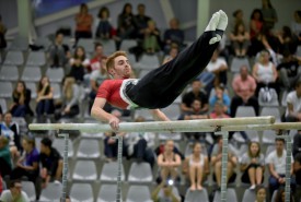 Justin Delay a tout bonnement été irréprochable aux barres parallèles. Le gymnaste du club organisateur y a obtenu la note maximale de 10. Il a terminé 2e du concours masculin en C7, à cinq petits dixièmes de l’or. ©Luc Morisod / Piot-a