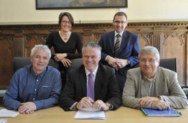 Toutes les troupes du municipal Jean-Daniel Carrard (au centre) vont mettre la main à la pâte pour accueillir cette manche de Coupe du monde. En haut, Laetitia Jobin (coordinatrice des événements sportifs) et Pascal Pittet (commandant de Police Nord vaudois). En bas, Pedro Camps (délégué aux sports) et Jean-Michel Benay (chef du service).