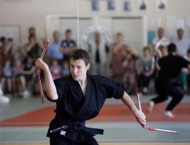 Tanguy Guinchard lors d’une démonstration au dojo du Judo-Kwai.