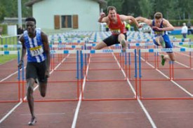 Alain-Hervé Mfomkpa (Lausanne- Sports) va chercher le titre du 110 m haies.