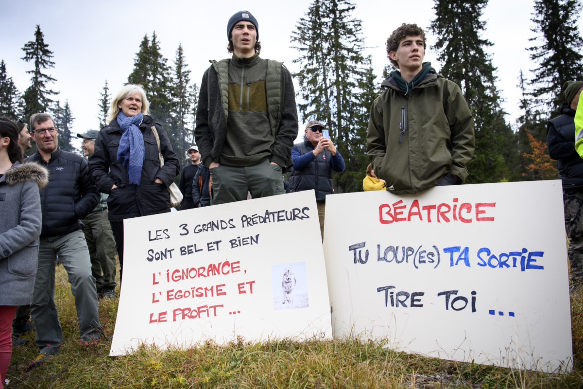 Les défenseurs du loup manifestent dans le Jura vaudois